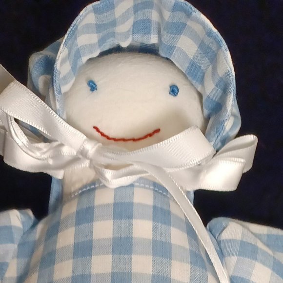 Simple baby doll , Handmade white cloth with eyes and  mouth - Picture 2 of 6